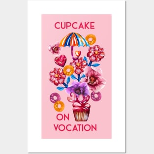 Cupcake on Vocation, under sun umbrella Posters and Art